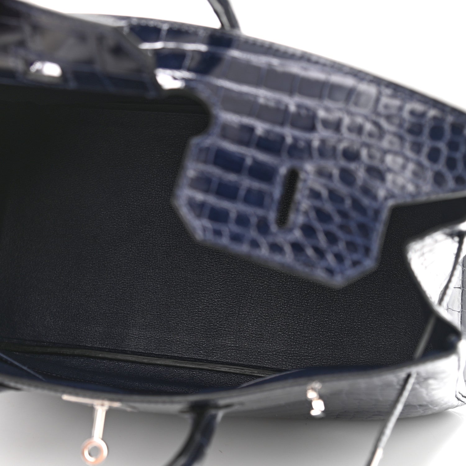 Hermes Shiny Porosus Crocodile Birkin 35 Bleu Abysse 4 of 10