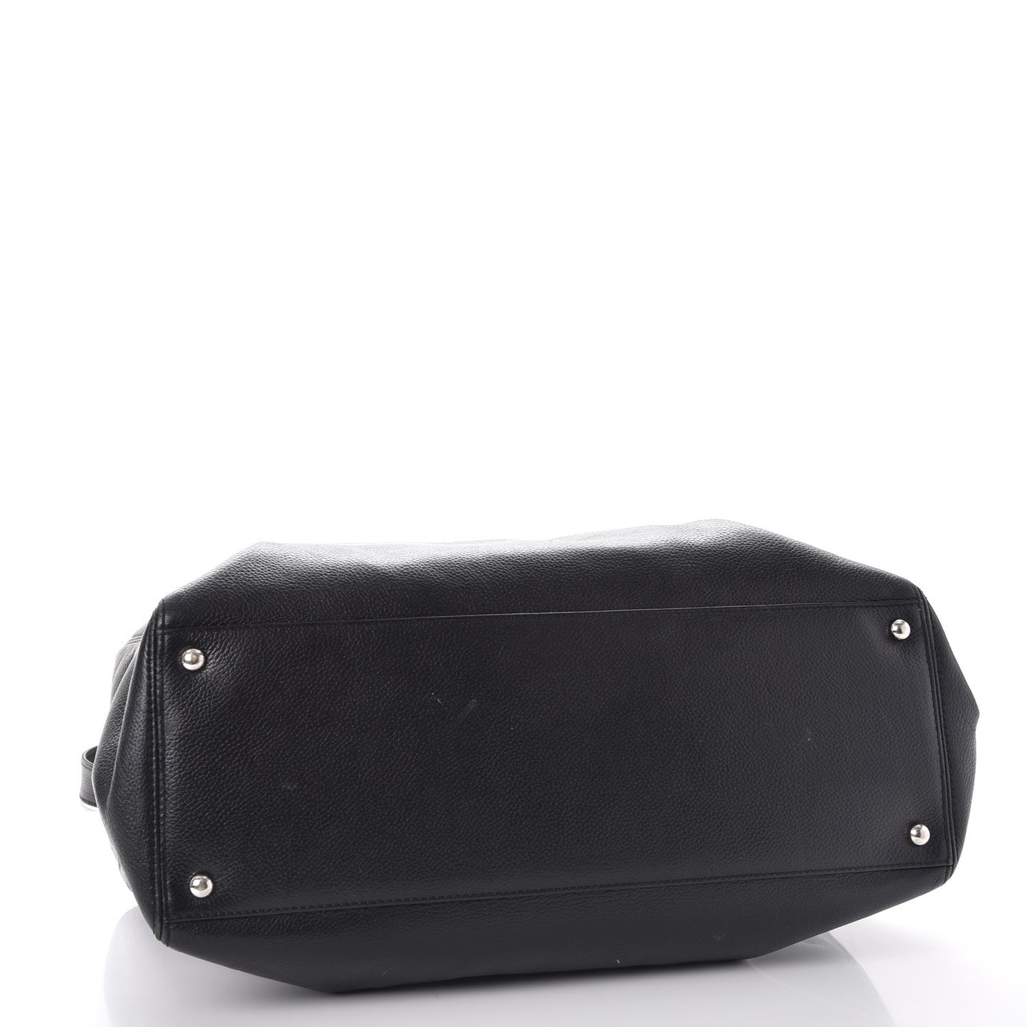 Calfskin Cerf Executive Shopper Tote Black