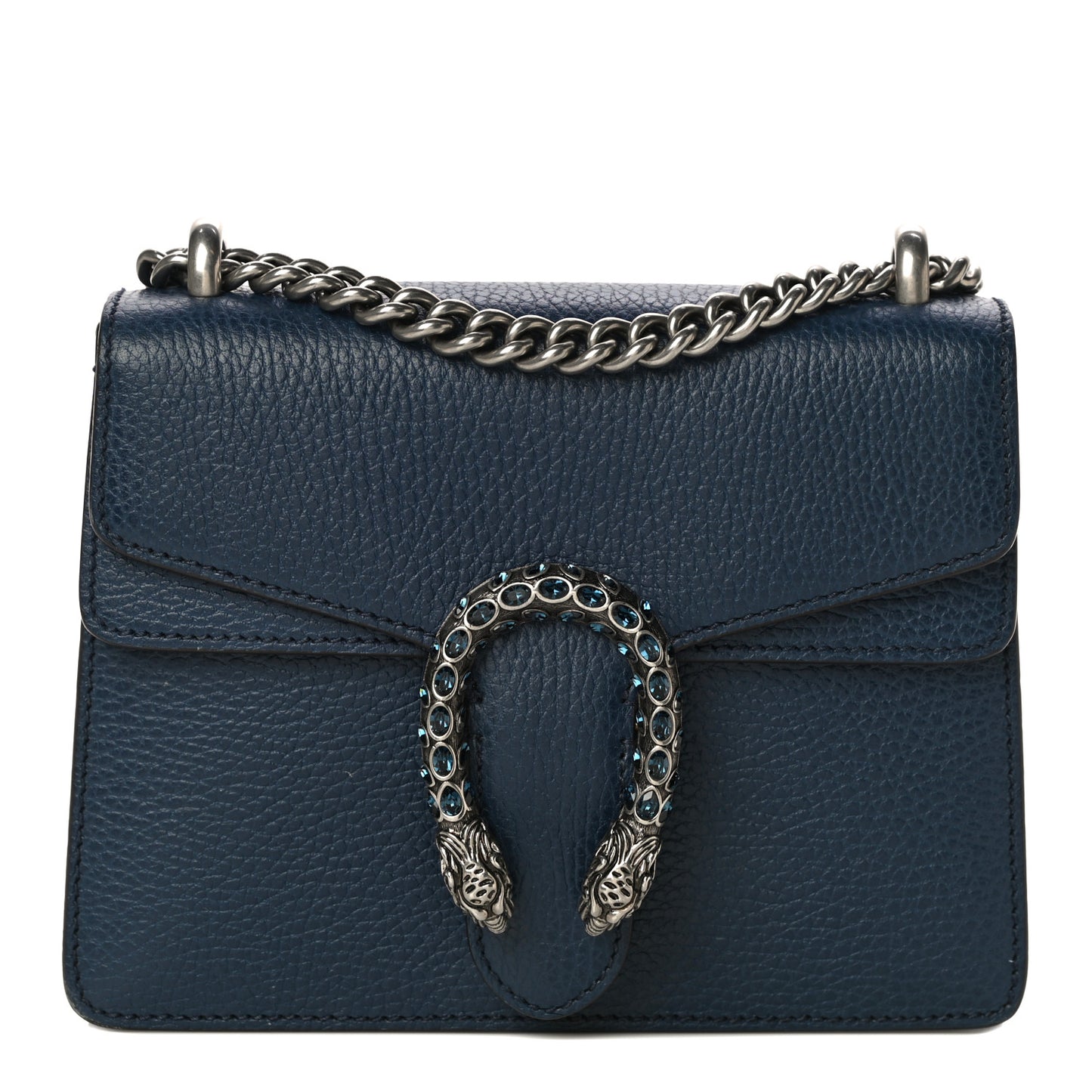 Dollar Calfskin Crystal Mini Dionysus Shoulder Bag Blue Agata Montana Sapphire
