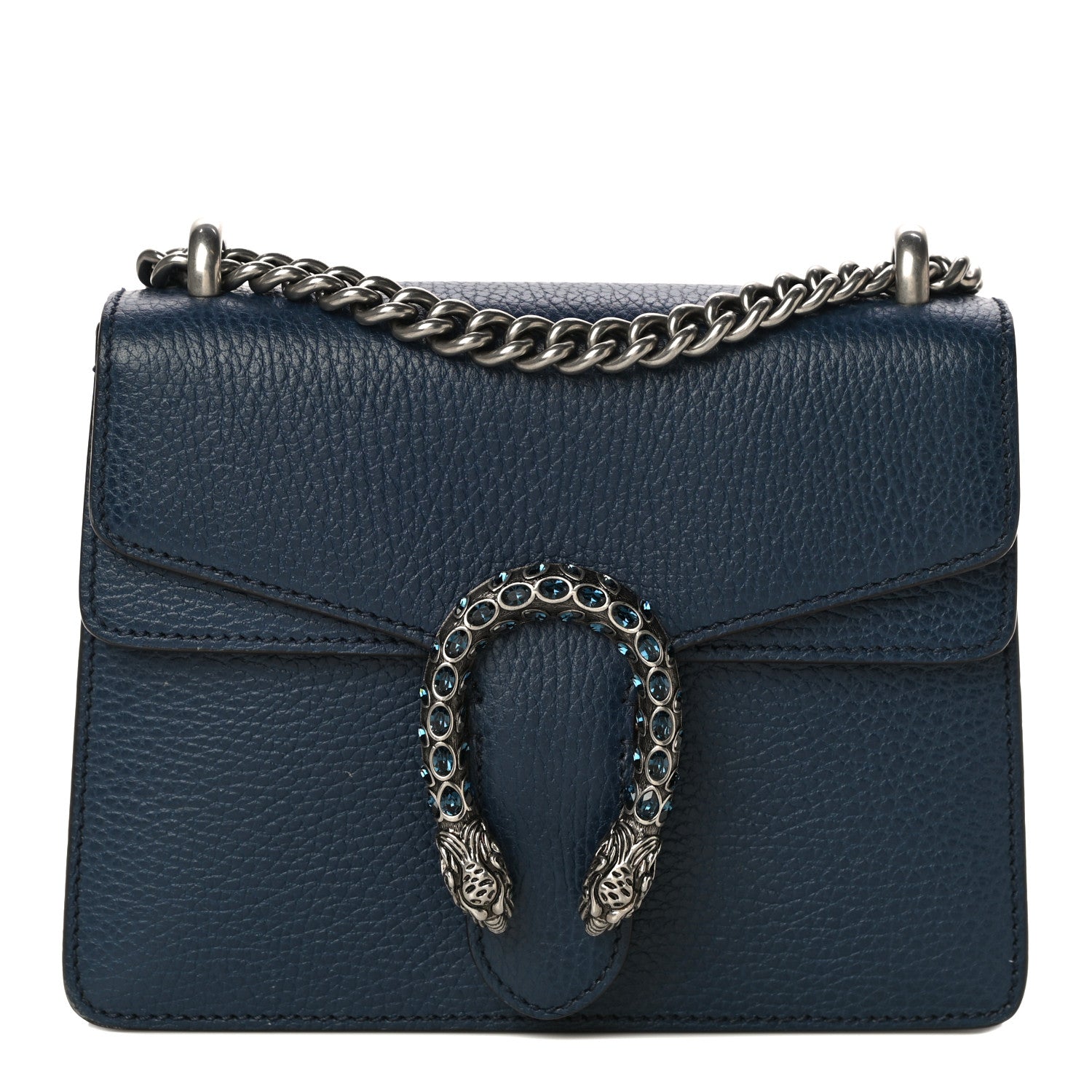 Gucci Dollar Calfskin Crystal Mini Dionysus Shoulder Bag Blue Agata Montana Sapphire 1 of 14