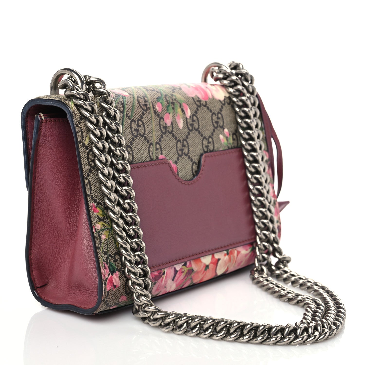 Gucci GG Supreme Monogram Blooms Small Padlock Shoulder Bag Beige Multicolor Dry Rose 3 of 9