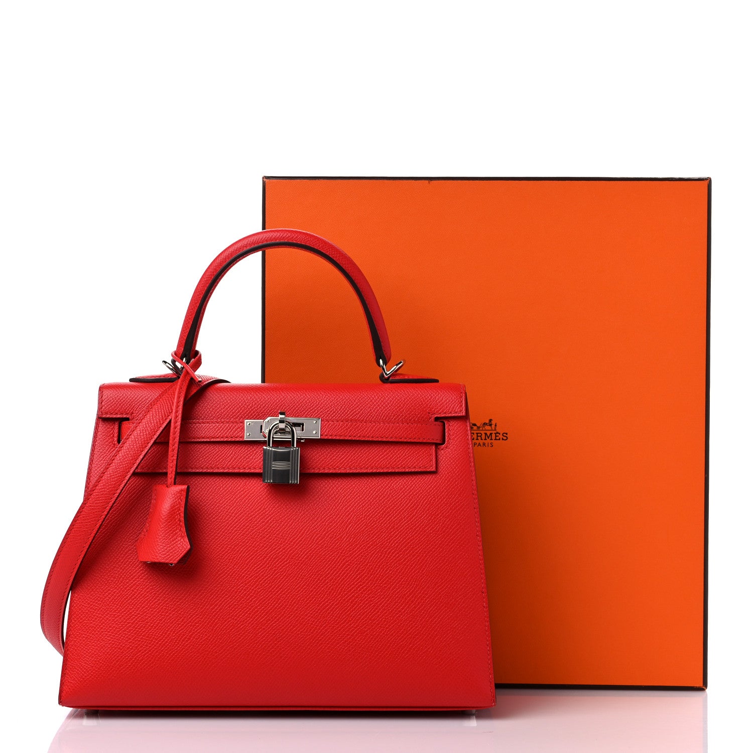 Hermes Epsom Kelly Sellier 25 Rouge de Coeur 10 of 10