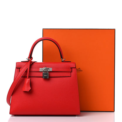 Hermes Epsom Kelly Sellier 25 Rouge de Coeur 10 of 10
