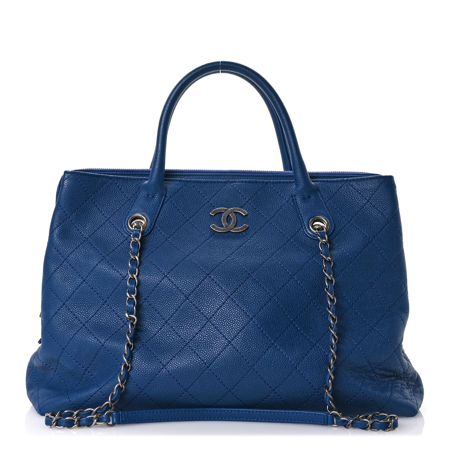 Chanel Grained Vegetal Calfskin Urban Shopping Tote Blue 1 of 12