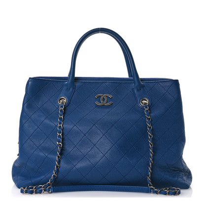 Chanel Grained Vegetal Calfskin Urban Shopping Tote Blue 1 of 12