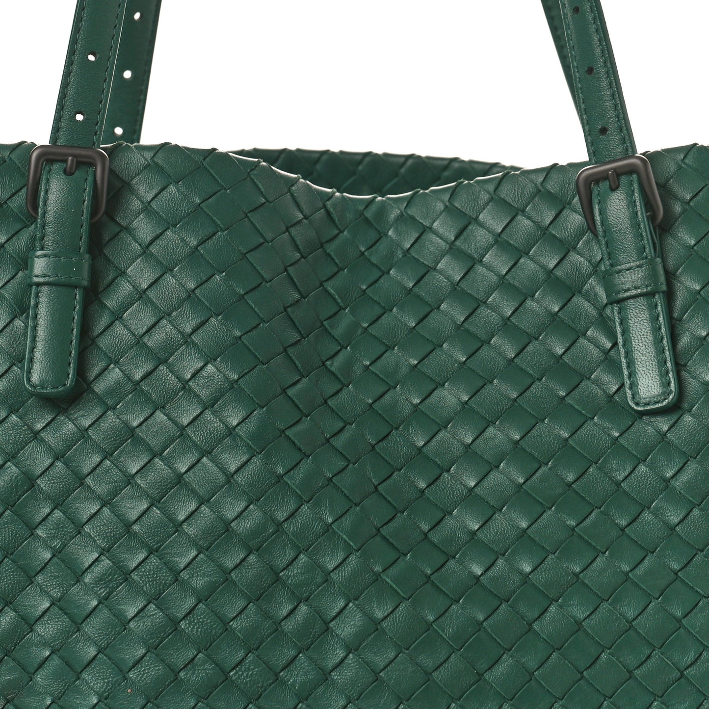 Nappa Intrecciato Medium Cesta Tote Green