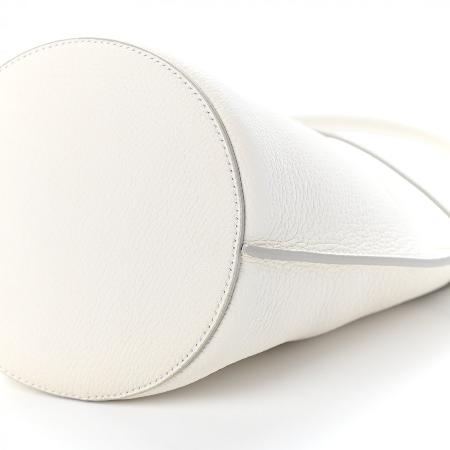 Supple Grained Calfskin Nano Big Bag Bucket White