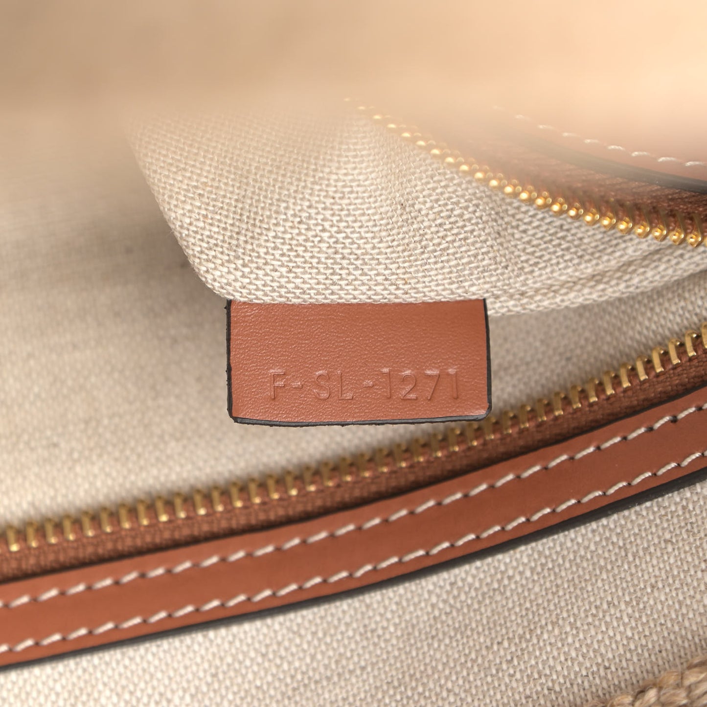 Textile Calfskin Horizontal Cabas Beige Tan
