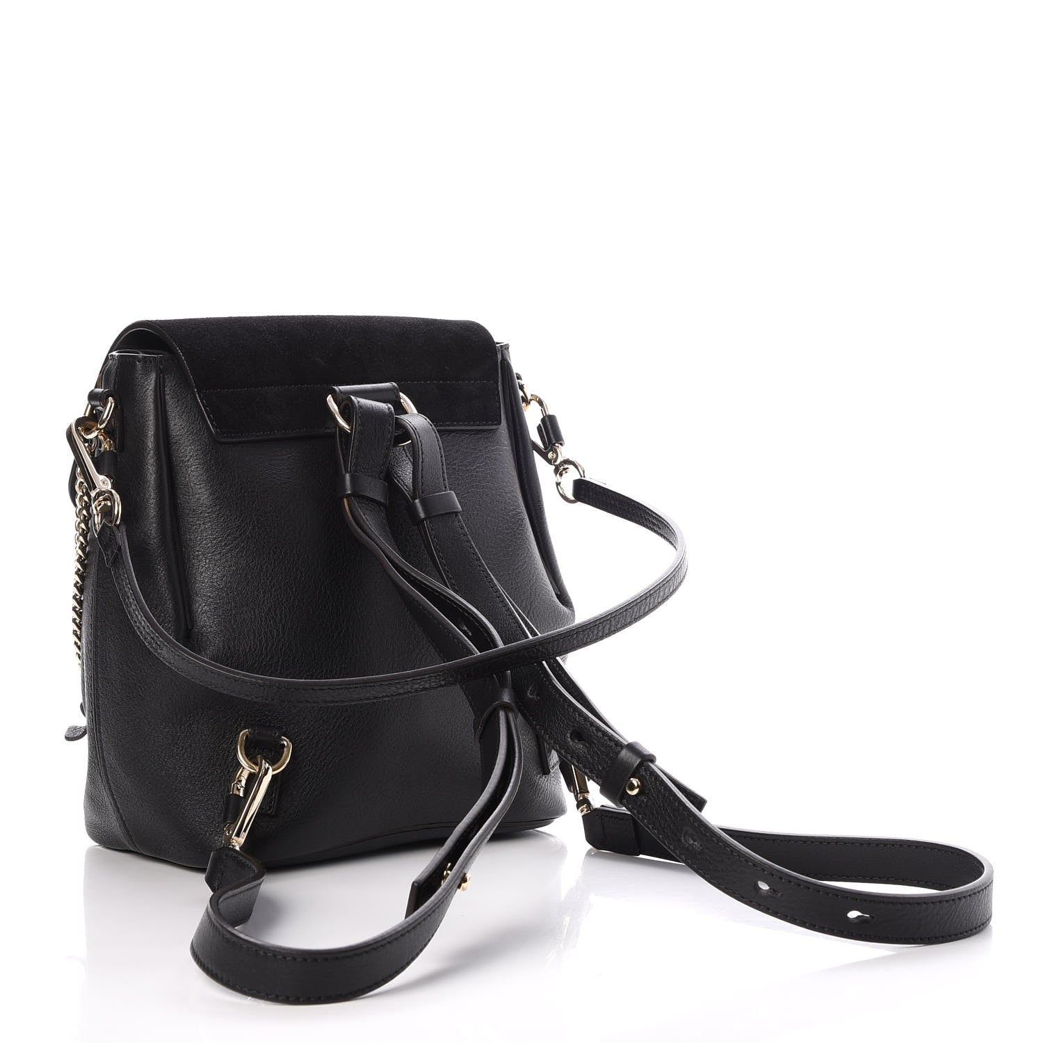 Chloe Suede Calfskin Small Faye Backpack Black 3 of 8