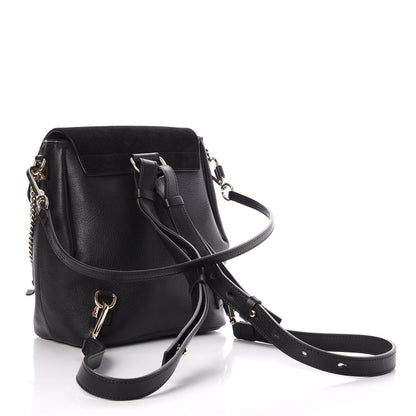 Chloe Suede Calfskin Small Faye Backpack Black 3 of 8