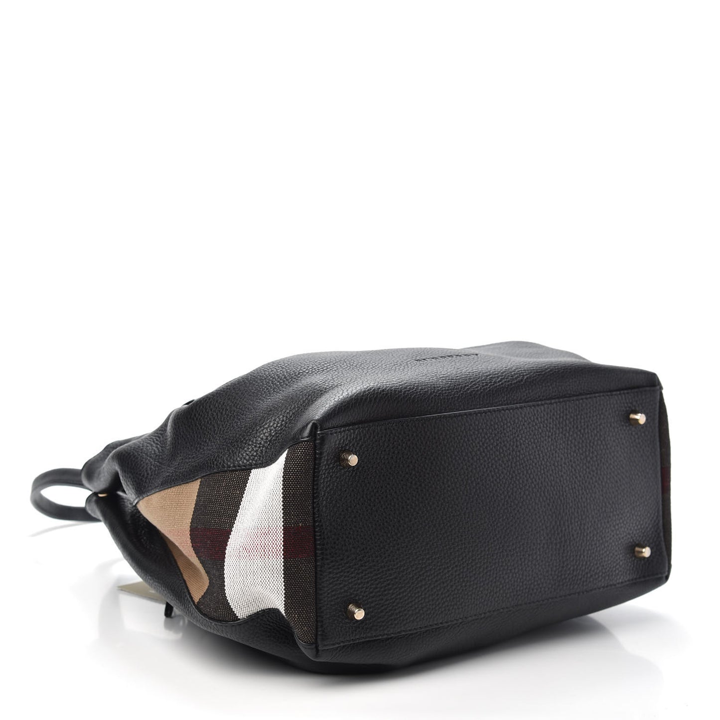 Grainy Calfskin House Check Medium Maidstone Black