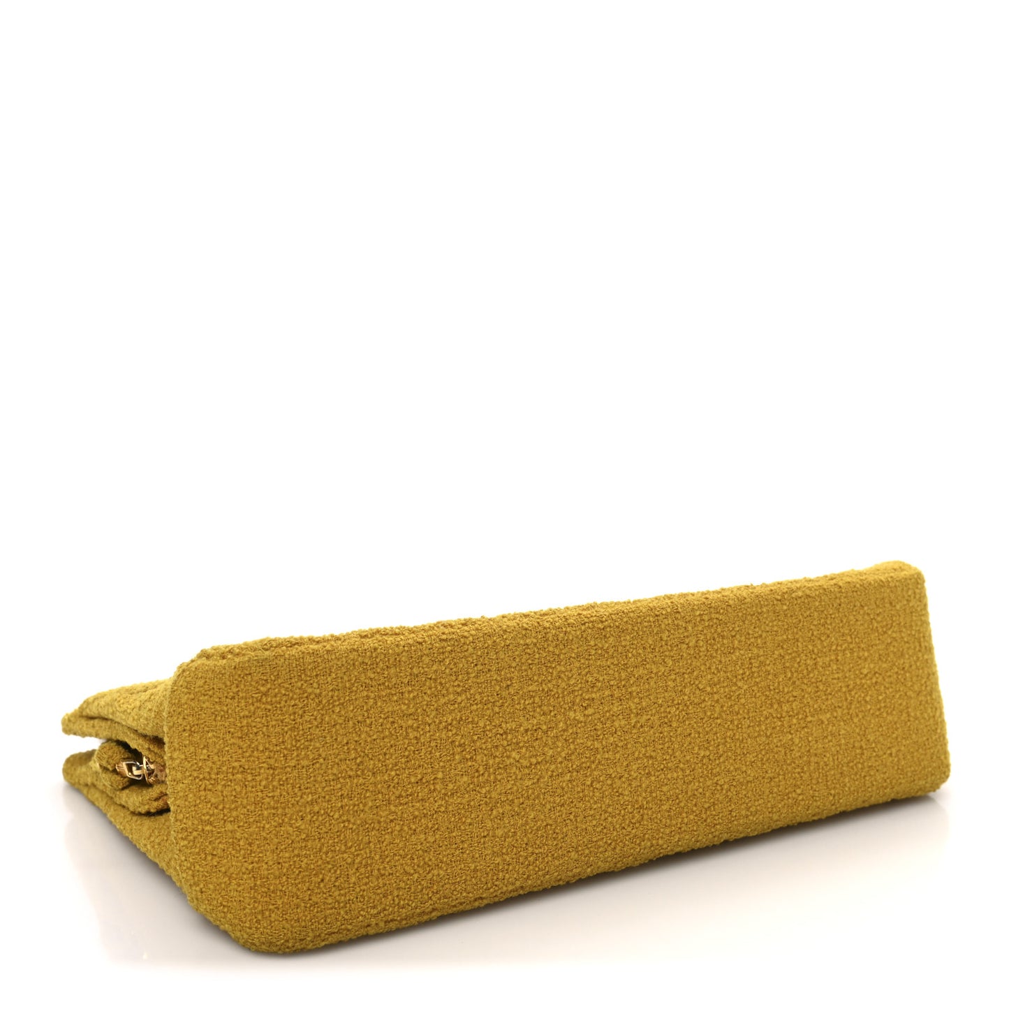 Tweed Chevron Bijoux Chain Shoulder Bag Yellow