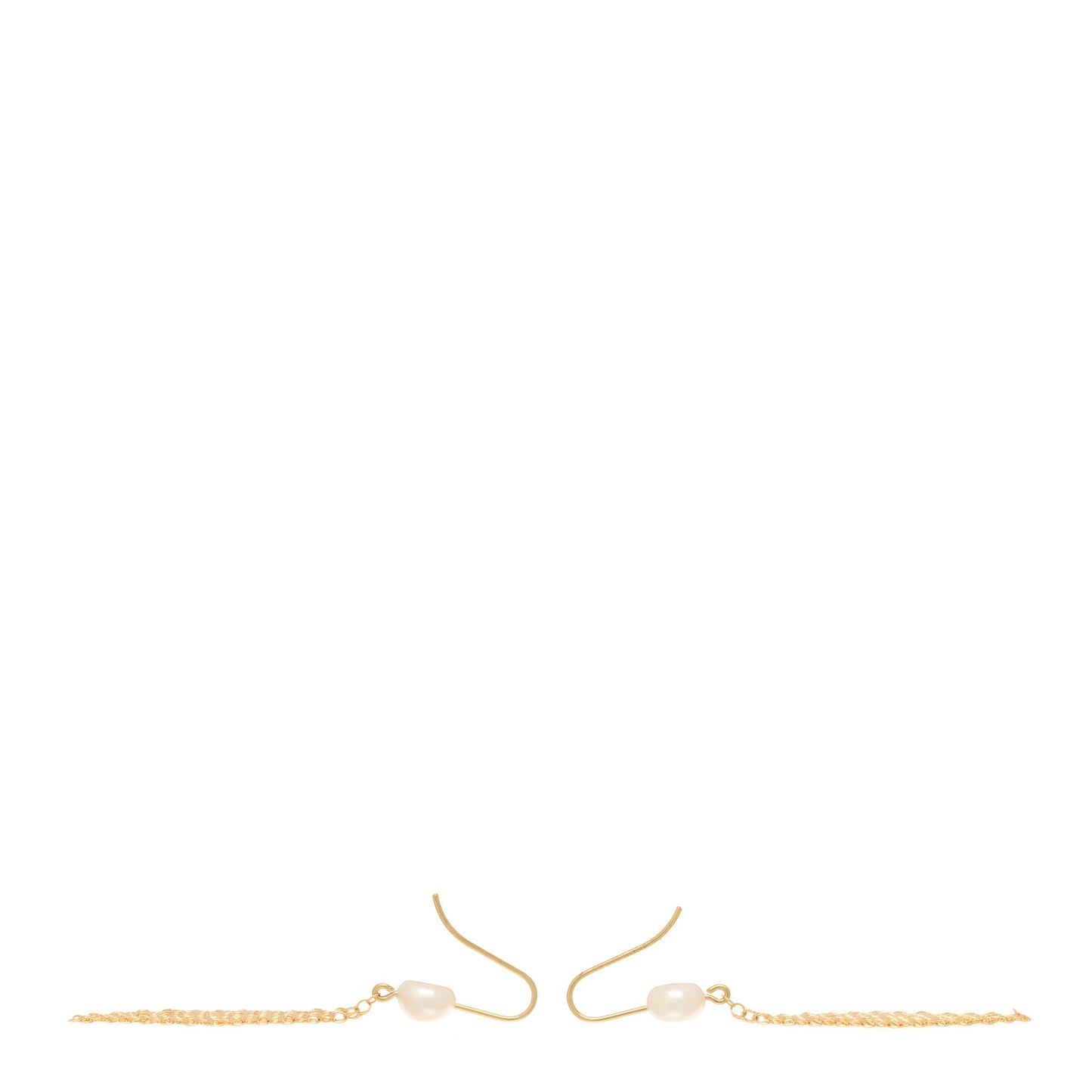 18K Yellow Gold Pearl Mesh Earrings