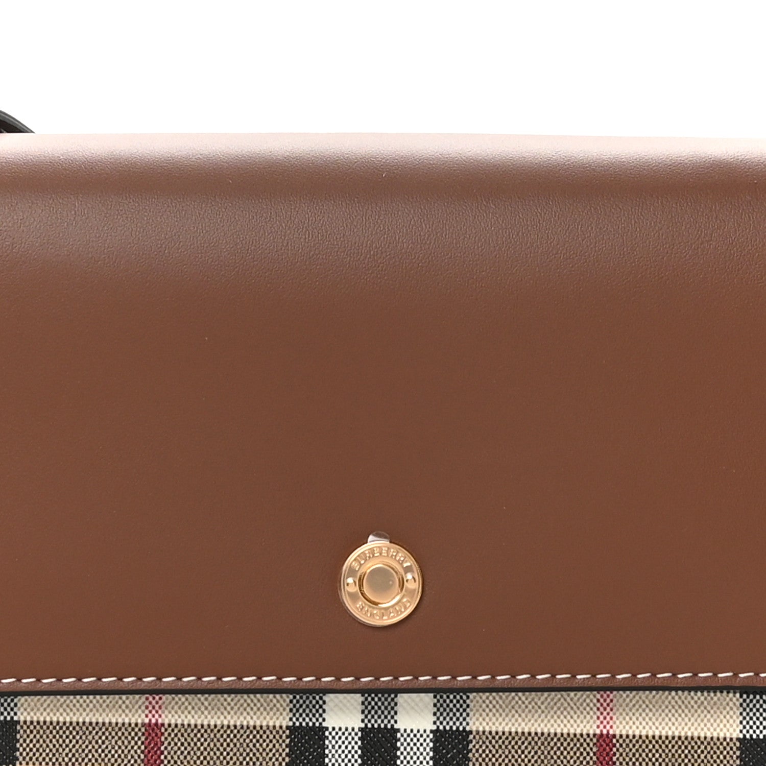 Burberry Calfskin Vintage Check Penny Bag Archive Beige Tan 7 of 10
