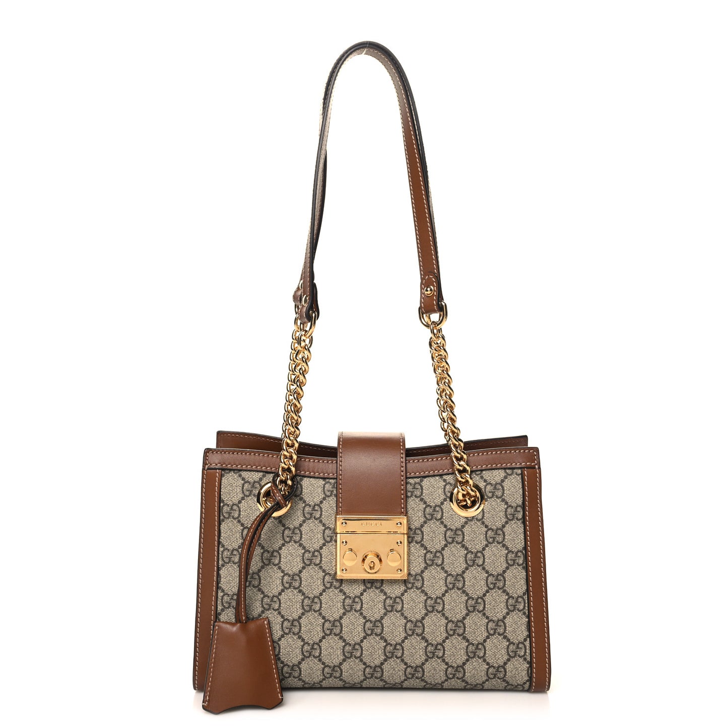 GG Supreme Monogram Calfskin Small Padlock Tote  Beige Ebony Tuscany
