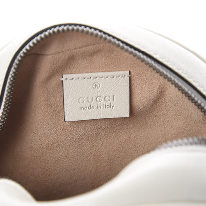 Gucci Calfskin Matelasse Mini GG Marmont Round Shoulder Bag White 7 of 8