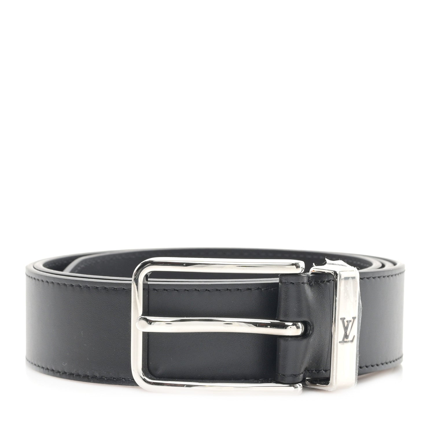 Louis Vuitton Calfskin Pont Neuf Belt 95 38 Black 1 of 6