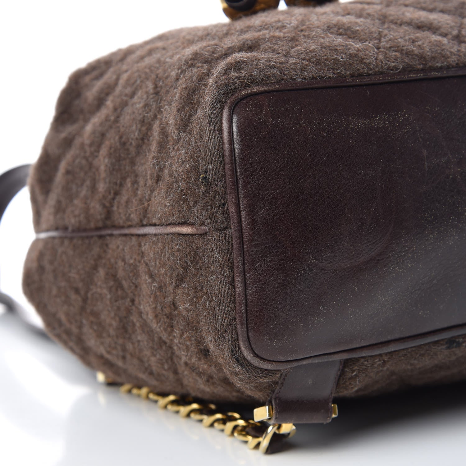 Chanel Wool Quilted Backpack Brown 5 of 15