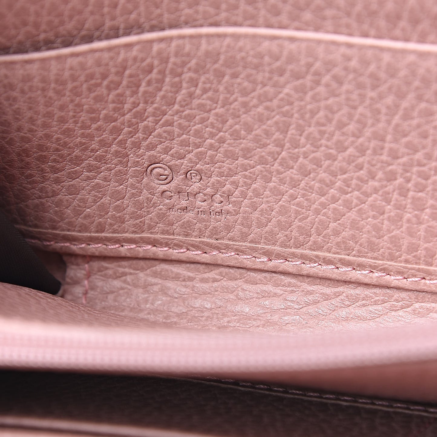 Monogram Dollar Calfskin Zip Around Wallet Beige Ebony Soft Pink