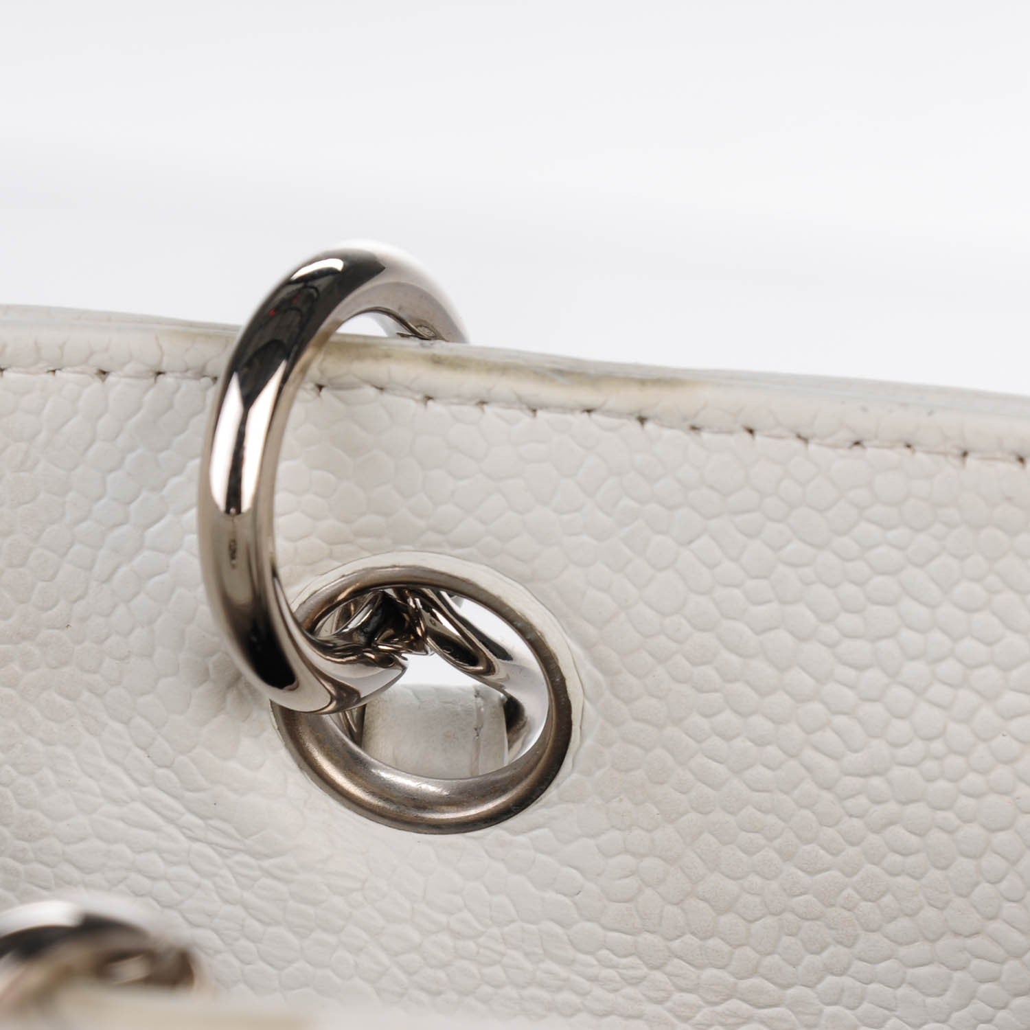 Chanel Caviar Quilted Petit Shopping Tote PST White 15 of 15