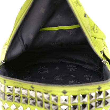 MCM Visetos Side Stud Medium Stark Backpack Green 8 of 9