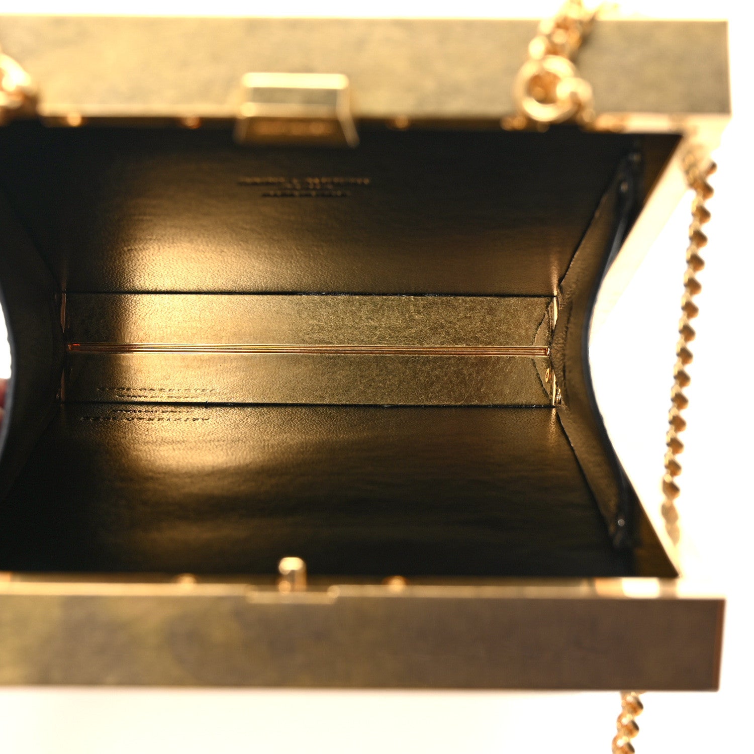 Saint Laurent Plexiglass Monogram Minaudiere Tuxedo Box Clutch Pale Sun Oro Antico 5 of 8