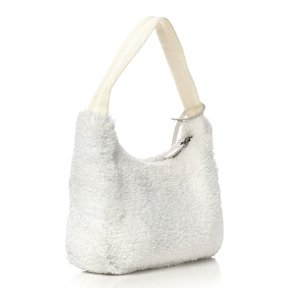 Prada Terry Cloth Mini Re-Edition 2000 Bag White Black 3 of 10