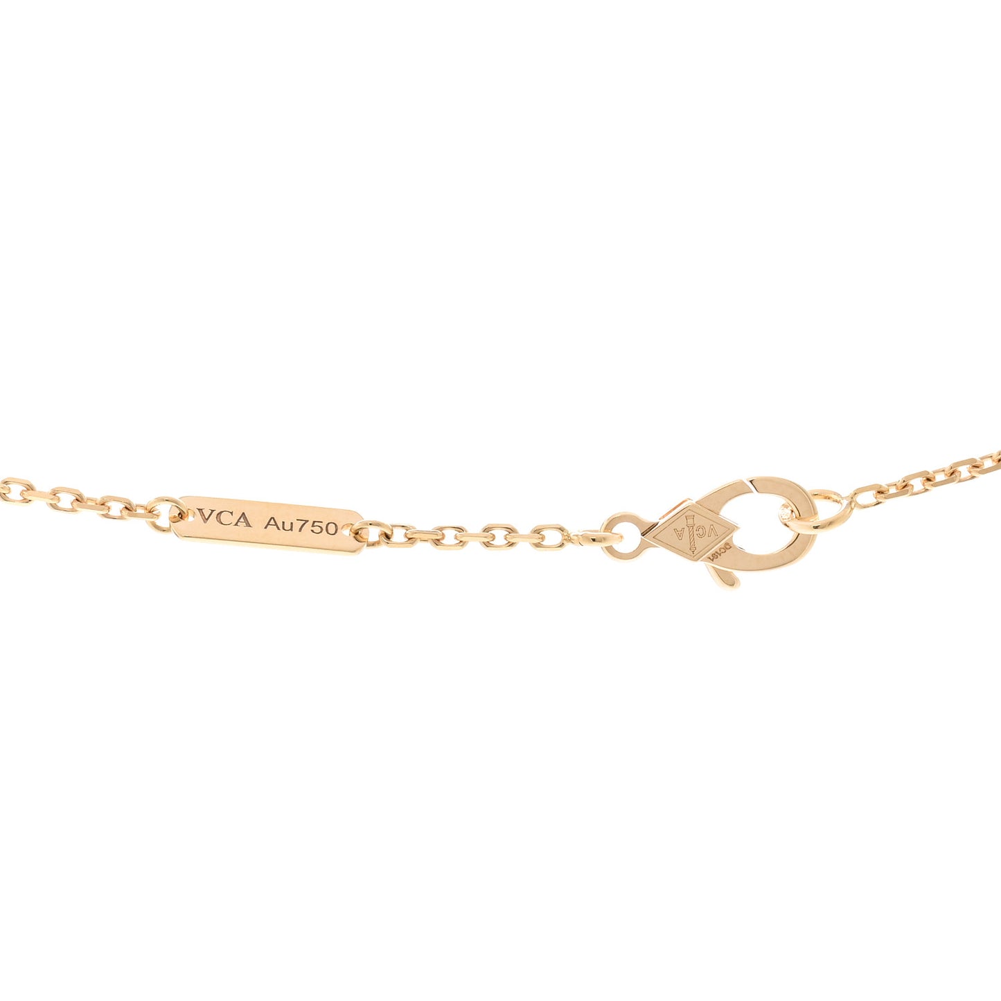 18K Yellow Gold Mother of Pearl Vintage Alhambra Pendant Necklace