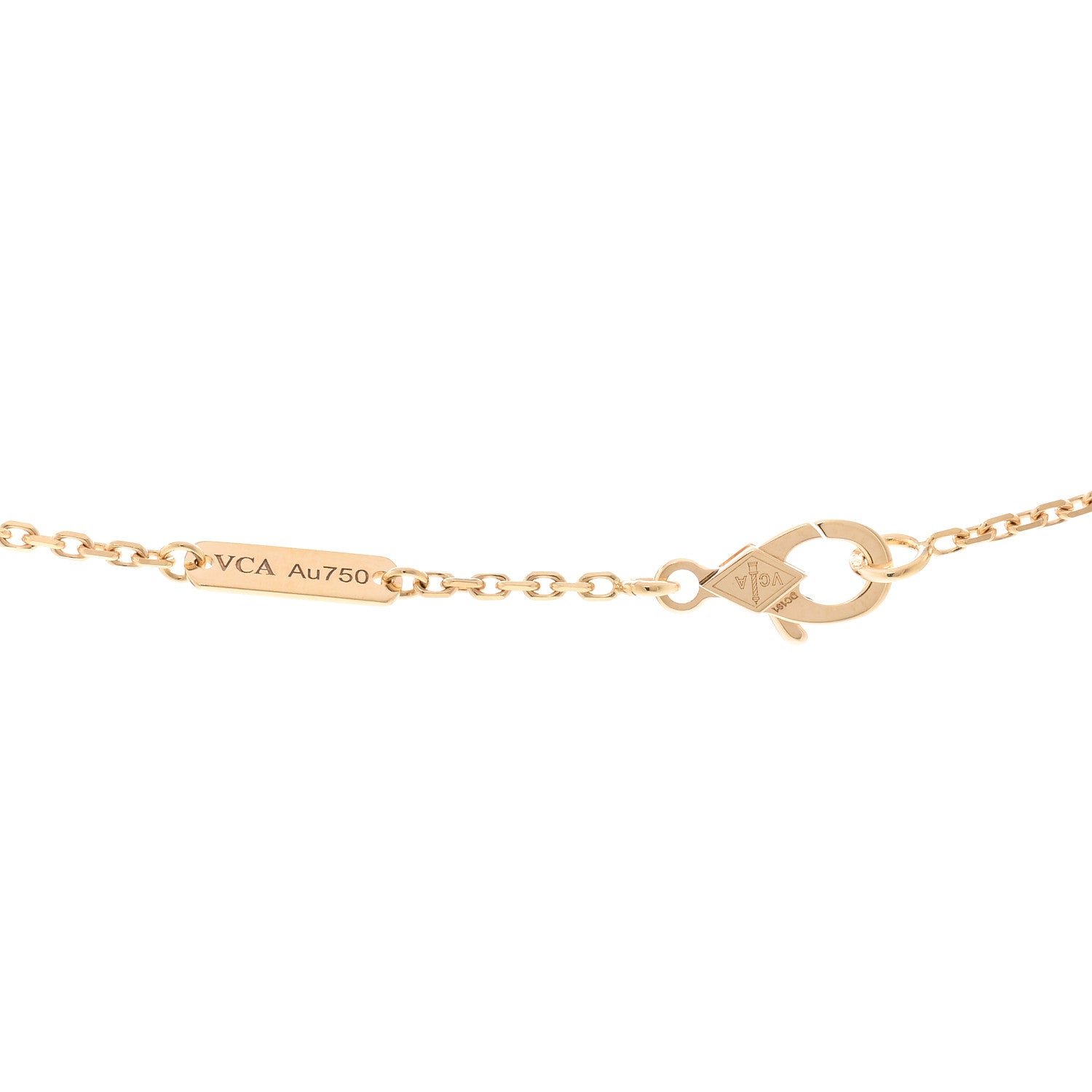 Van Cleef & Arpels 18K Yellow Gold Mother of Pearl Vintage Alhambra Pendant Necklace 4 of 5