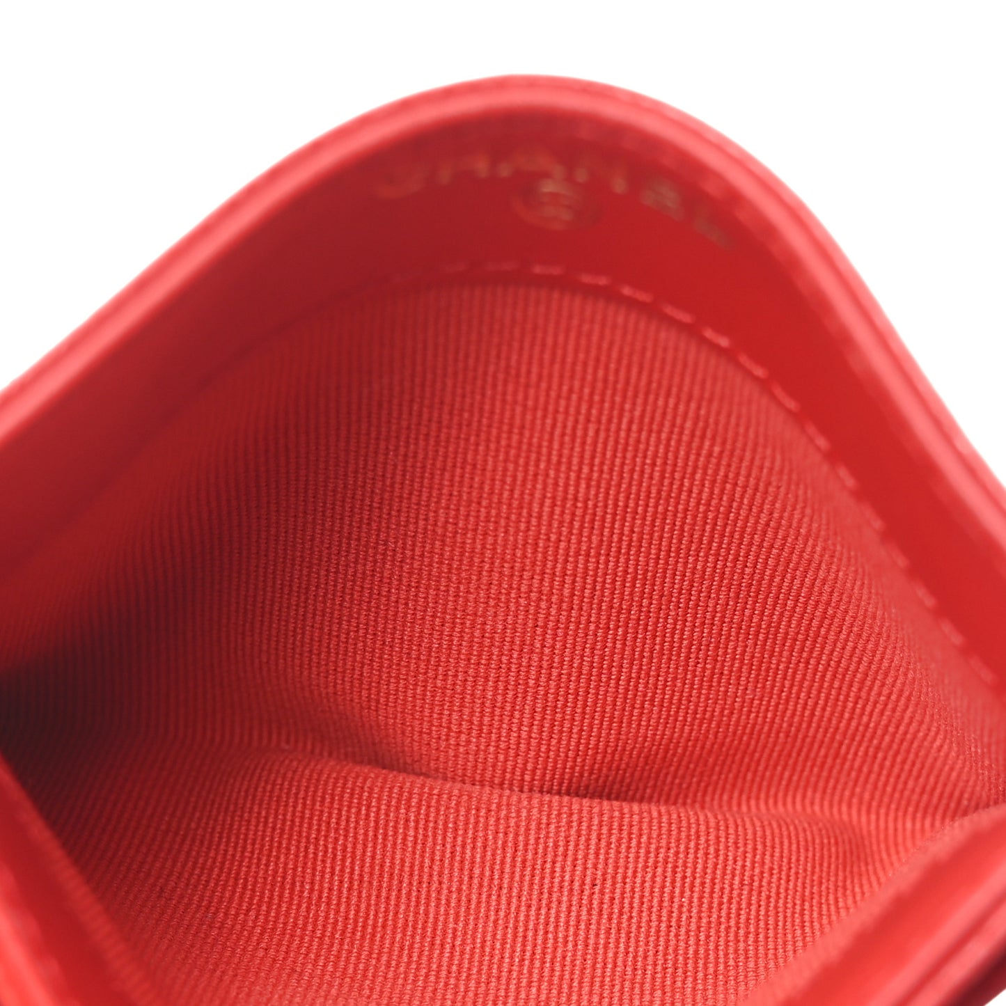 Caviar Quilted Card Holder Red