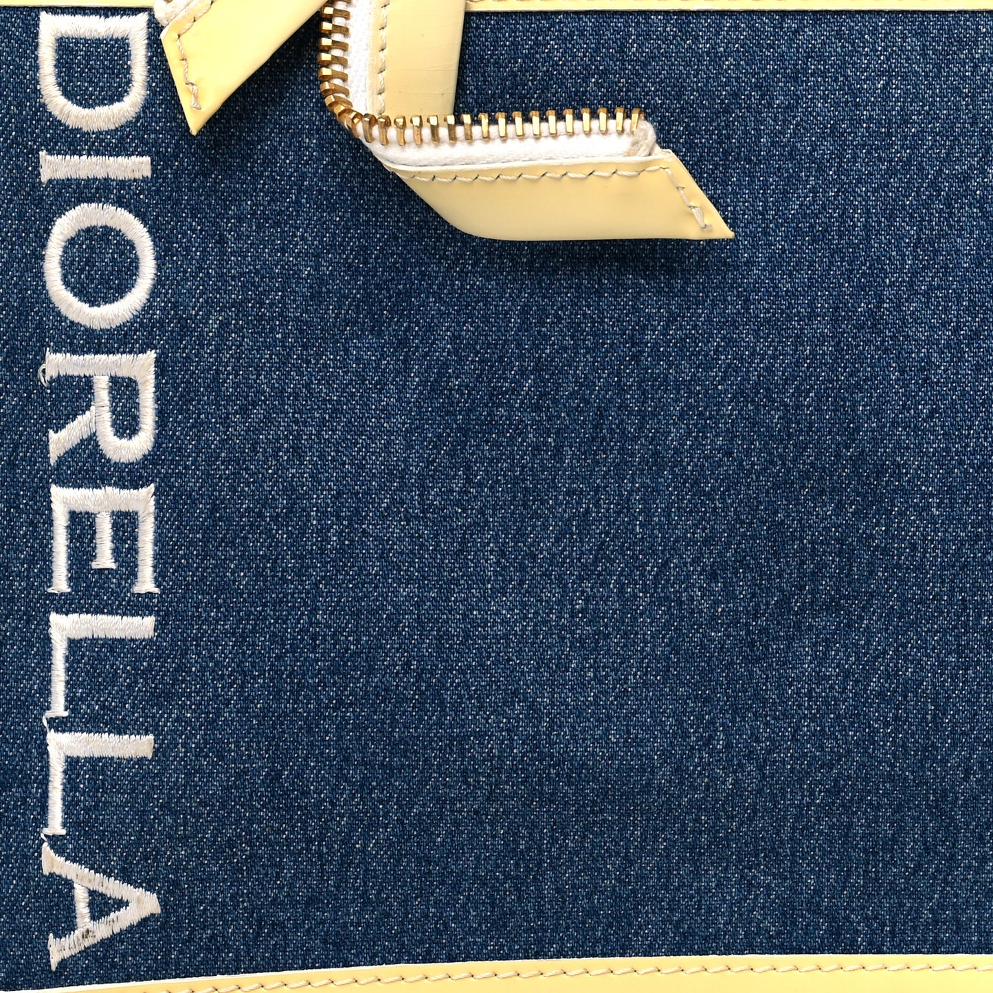 Denim Patent Diorella Rectangular Bag Blue