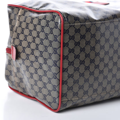 Gucci Crystal Monogram Web Medium Collapsible Carry On Duffle Navy 9 of 12