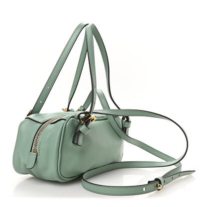 Versace Lambskin Mini Tag Bowling Bag Turquoise 3 of 9