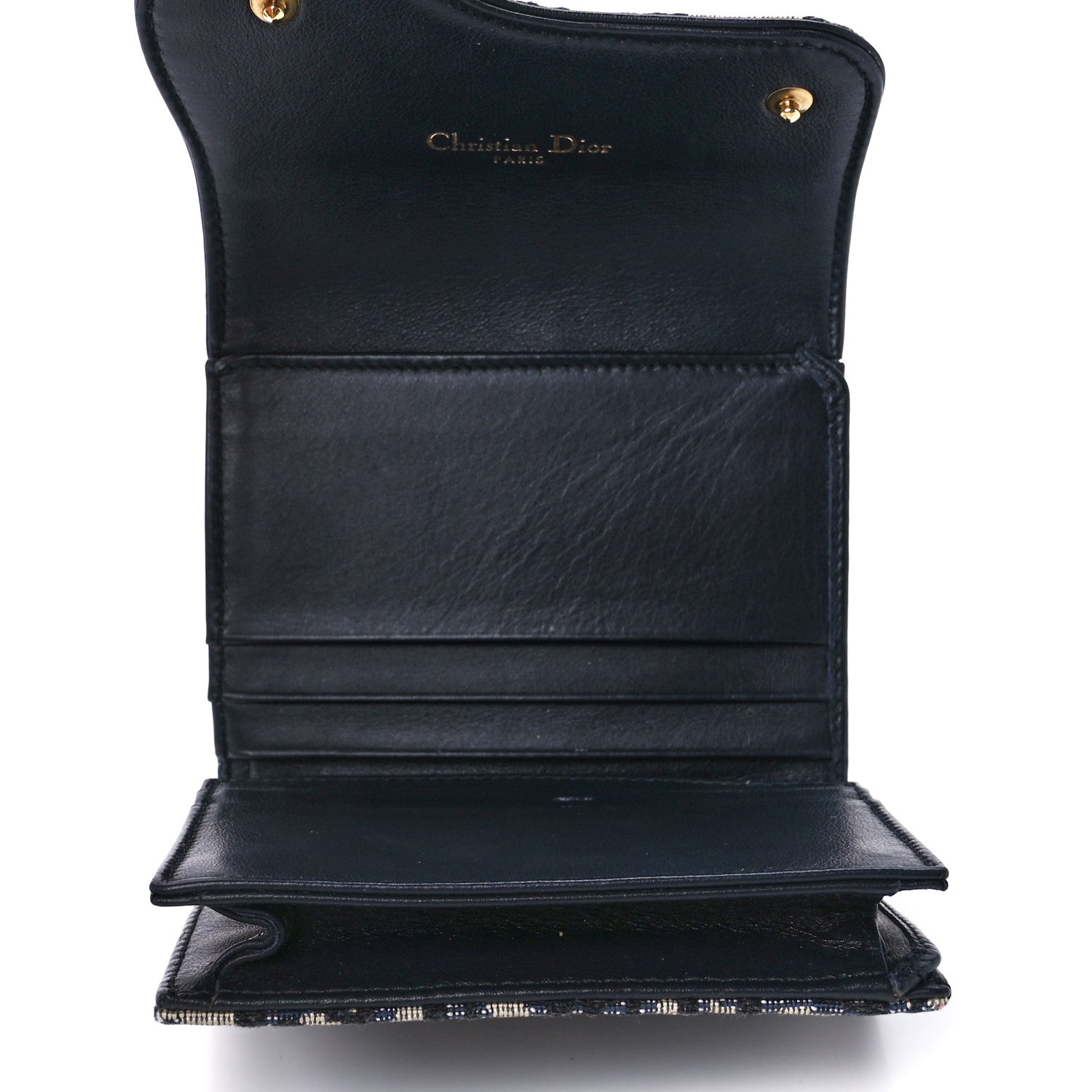 Christian Dior Oblique Saddle Lotus Wallet Blue 5 of 15
