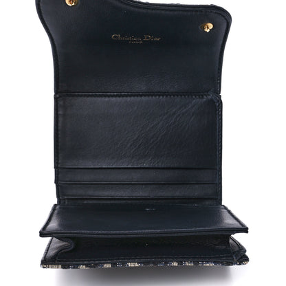 Christian Dior Oblique Saddle Lotus Wallet Blue 5 of 15