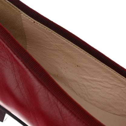 Chanel Lambskin CC Cap Toe Ballerina Flats 36 Red Black 8 of 12