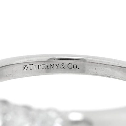 Tiffany Platinum Diamond 3mm Embrace Half Circle Band Ring 54 7 4 of 5
