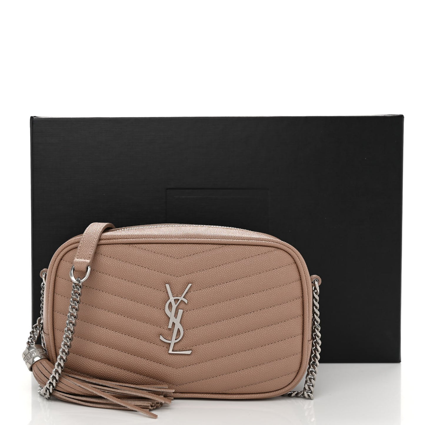 Grain De Poudre Matelasse Monogram Mini Lou Camera Bag Dark Beige