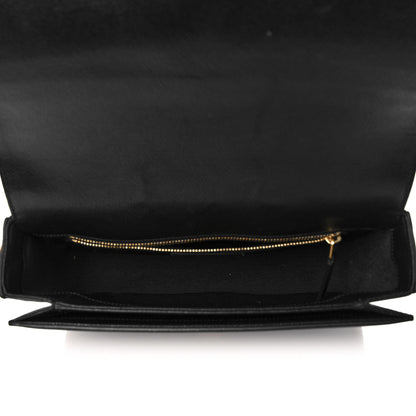 Saint Laurent Textured Calfskin Medium Classic Monogram Universite Bag Black 5 of 12