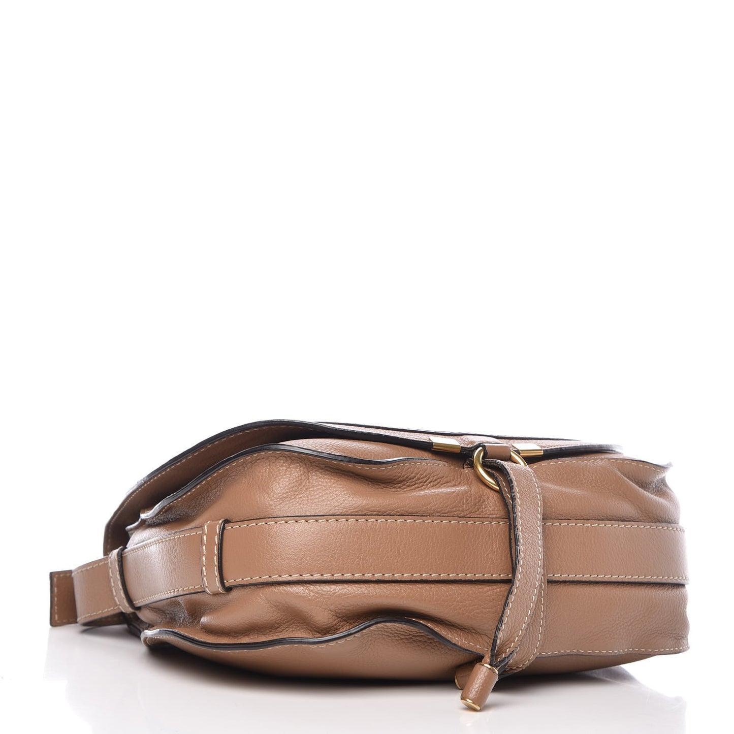 Calfskin Medium Marcie Round Crossbody Bag Nut