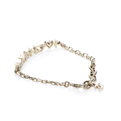 Chanel Quilted I Heart Logo Bracelet Gold 3 of 4