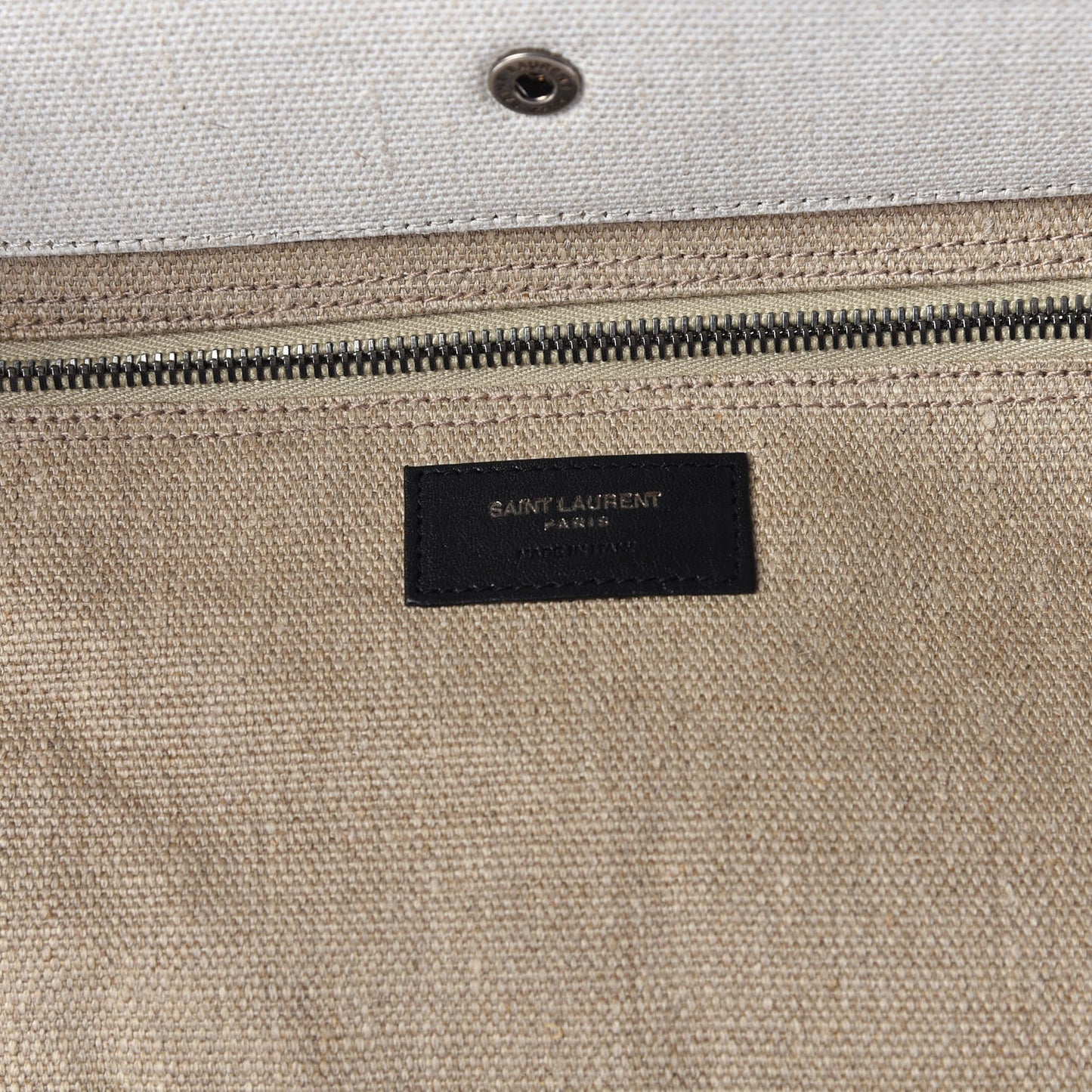 Linen Calfskin Rive Gauche Tote Optic White