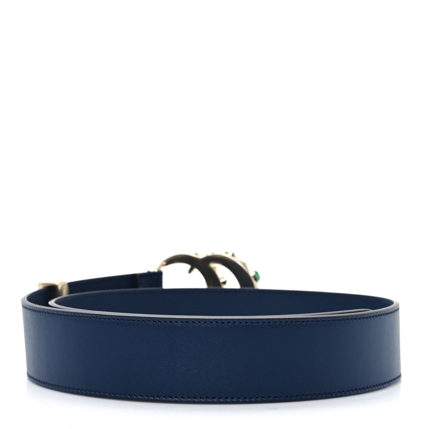 Calfskin Ceramic Glass Double G 40mm Belt 85 34 Blue Agata Multicolor