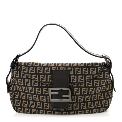 Fendi Zucchino Vitello Baguette Mogano Panna Bruciato 1 of 10