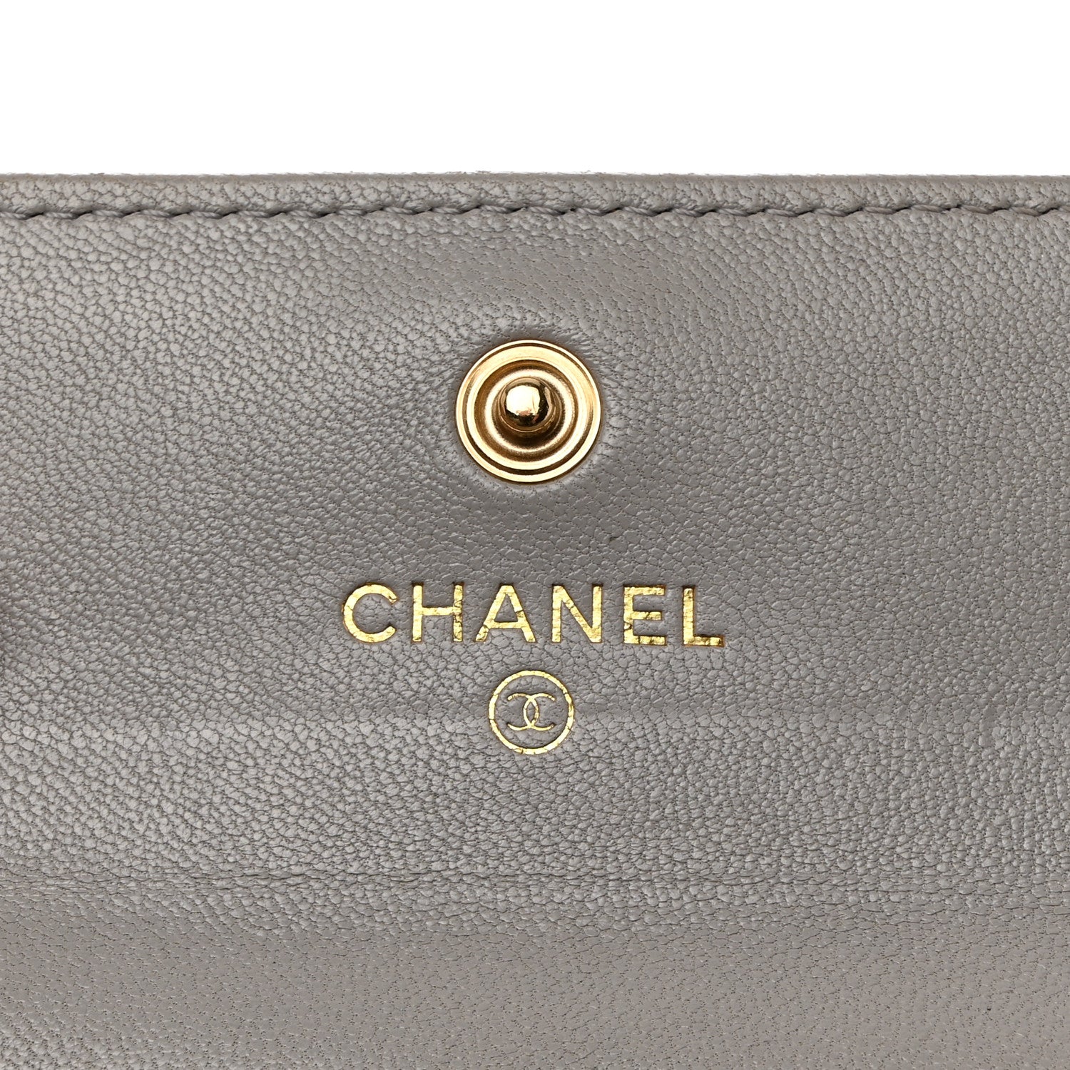 Chanel Lambskin Quilted Chanel 19 Flap Card Holder Grey 6 of 8