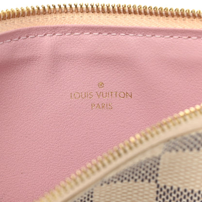 Louis Vuitton Damier Azur Felicie Chain Wallet Zippered Insert Rose Ballerine 6 of 6