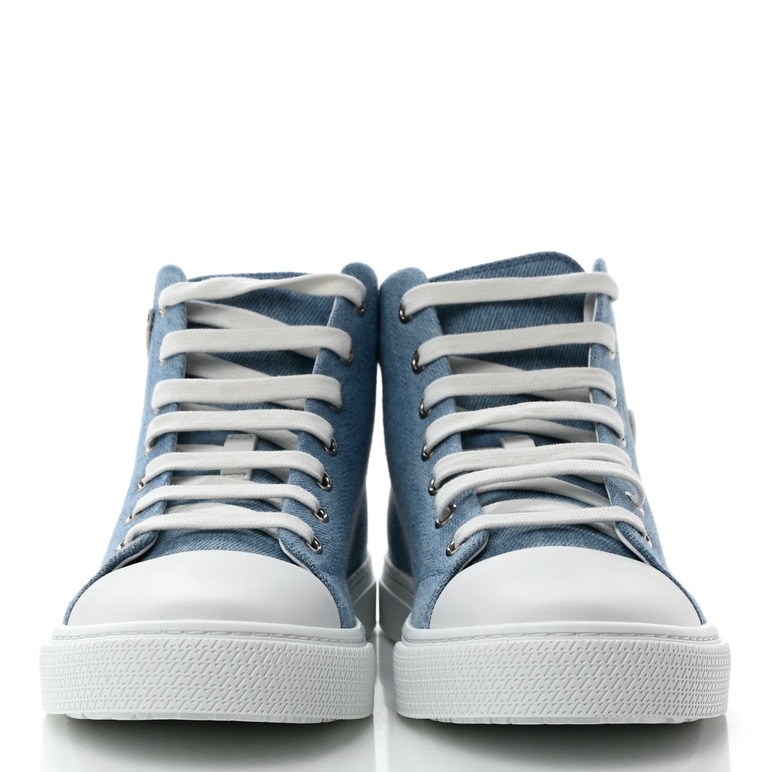 Hermes Denim Illico High Top Sneakers 37 Bleu Clair White 2 of 8