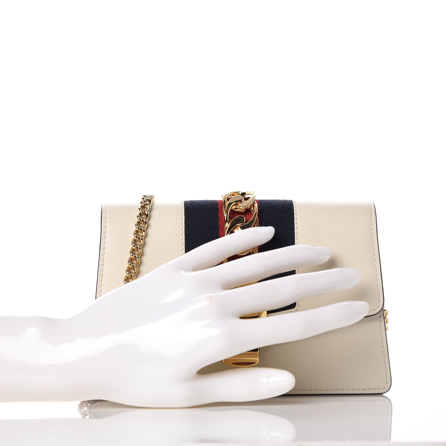 Calfskin Super Mini Sylvie Chain Shoulder Bag White