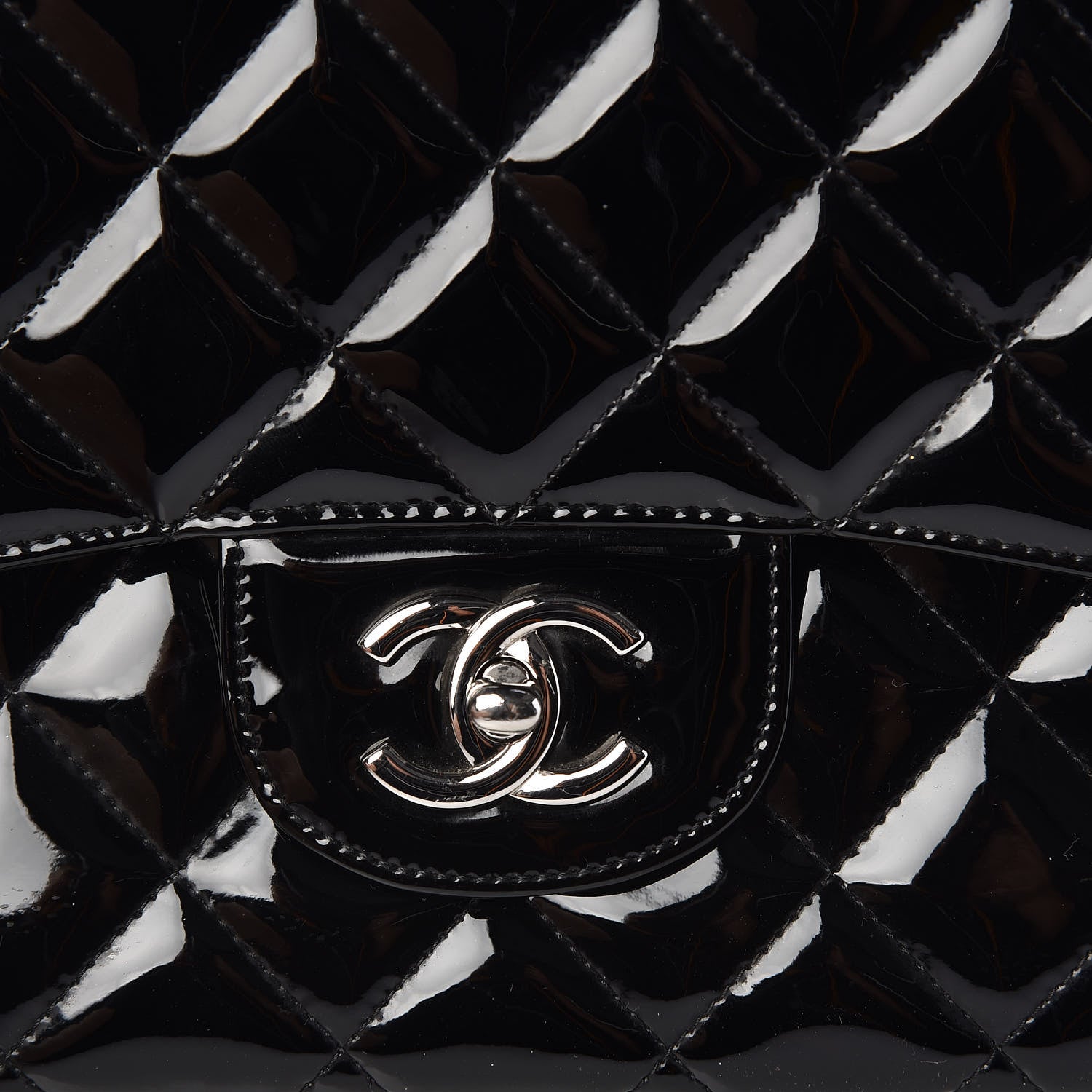 Chanel Patent Quilted Maxi Single Flap Black 11 of 11