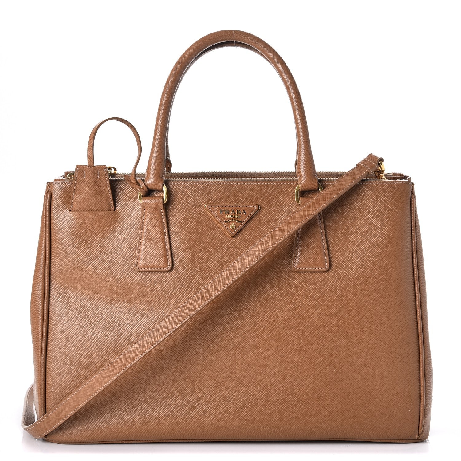 Prada Saffiano Medium Galleria Double Zip Tote Caramel 1 of 22
